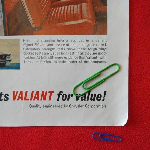 Chrysler Valiant for '62‎ Signet 200 Auto - 2pg 21x13 Vtg 1961 PRINT AD Ephemera - Picture 9 of 12